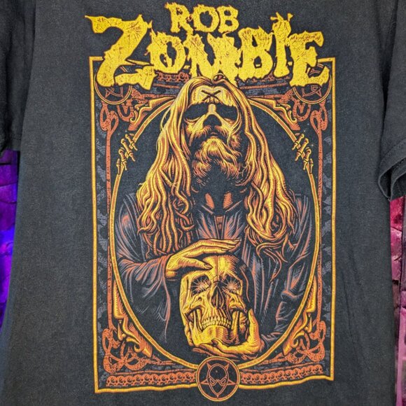 Rob Zombie T-Shirt Mens M 2019 Skull Graphic Tee Horror Metal Band Black Cotton - Picture 3 of 4